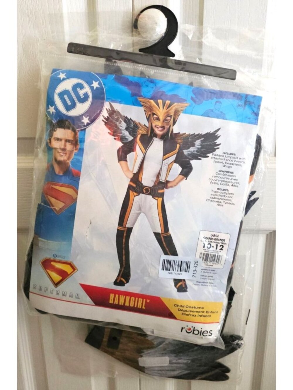Superman Hawkgirl Costume Girls 10-12 DC Comics Justice League Rubies Kids NEW